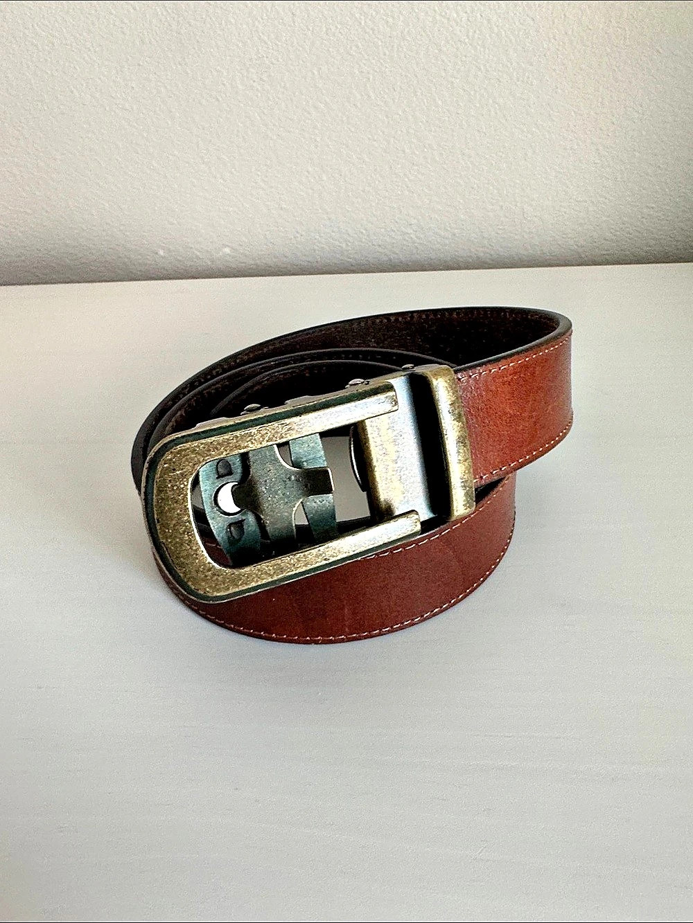 Anson brown Belt with Aged brass Buckle